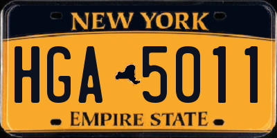 NY license plate HGA5011