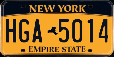 NY license plate HGA5014