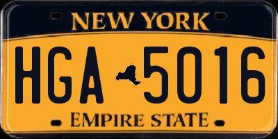 NY license plate HGA5016