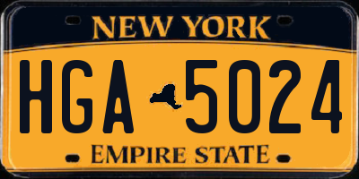 NY license plate HGA5024