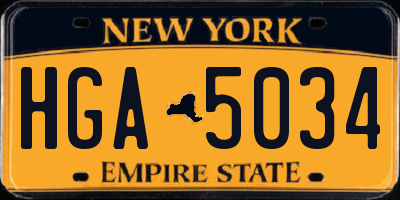 NY license plate HGA5034