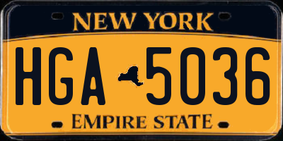 NY license plate HGA5036