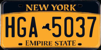 NY license plate HGA5037