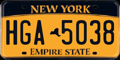 NY license plate HGA5038