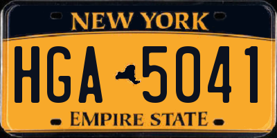 NY license plate HGA5041