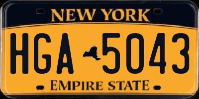 NY license plate HGA5043