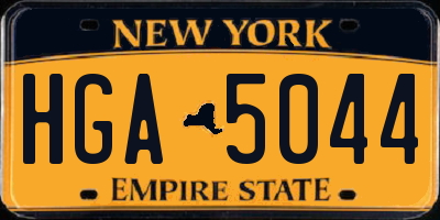 NY license plate HGA5044