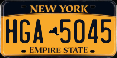 NY license plate HGA5045