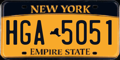 NY license plate HGA5051