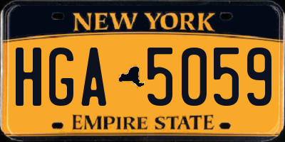 NY license plate HGA5059