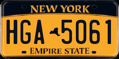 NY license plate HGA5061