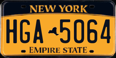 NY license plate HGA5064