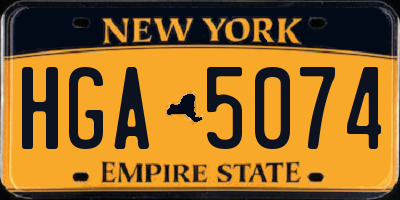 NY license plate HGA5074