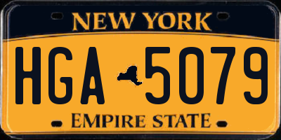 NY license plate HGA5079