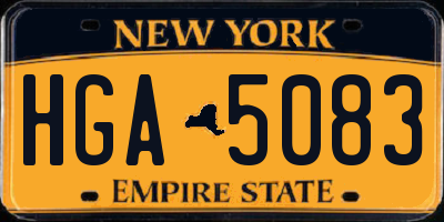 NY license plate HGA5083