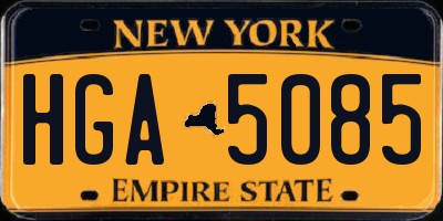 NY license plate HGA5085