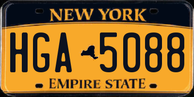 NY license plate HGA5088