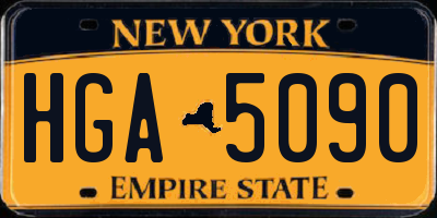 NY license plate HGA5090