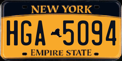 NY license plate HGA5094