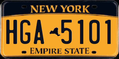 NY license plate HGA5101