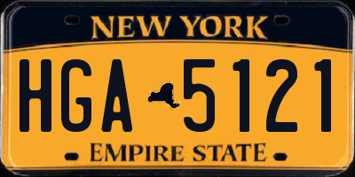 NY license plate HGA5121