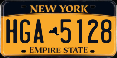 NY license plate HGA5128