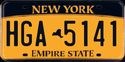 NY license plate HGA5141