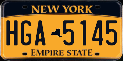 NY license plate HGA5145