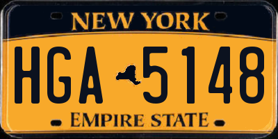 NY license plate HGA5148