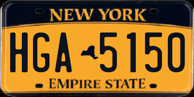 NY license plate HGA5150