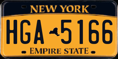 NY license plate HGA5166