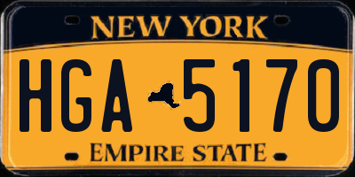 NY license plate HGA5170