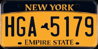 NY license plate HGA5179