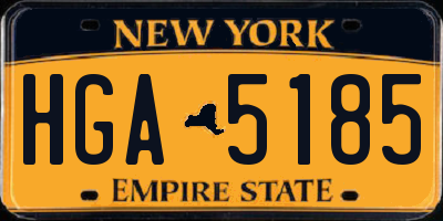 NY license plate HGA5185