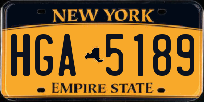 NY license plate HGA5189