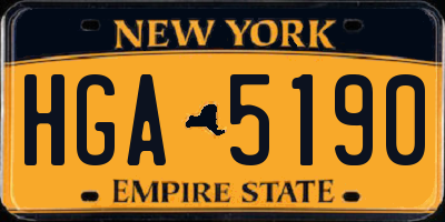 NY license plate HGA5190
