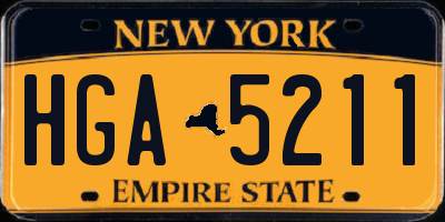 NY license plate HGA5211