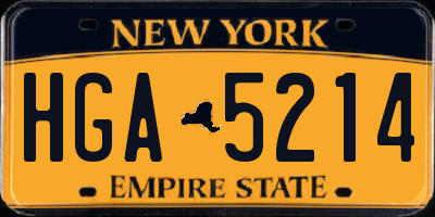 NY license plate HGA5214