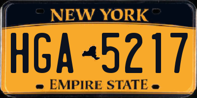 NY license plate HGA5217