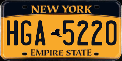 NY license plate HGA5220