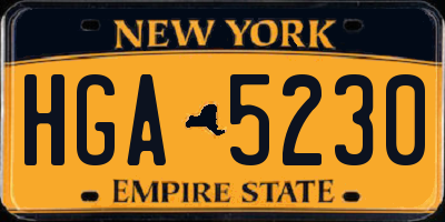 NY license plate HGA5230