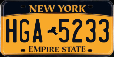 NY license plate HGA5233