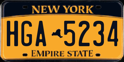 NY license plate HGA5234