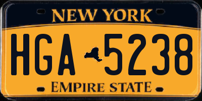 NY license plate HGA5238