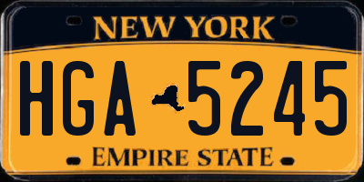 NY license plate HGA5245