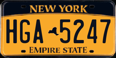 NY license plate HGA5247