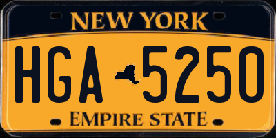 NY license plate HGA5250