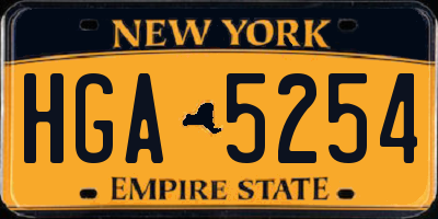 NY license plate HGA5254