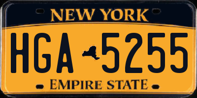 NY license plate HGA5255