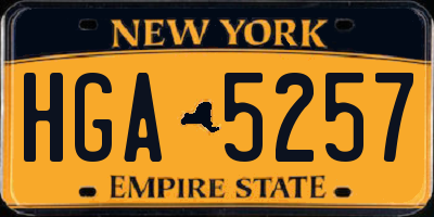 NY license plate HGA5257
